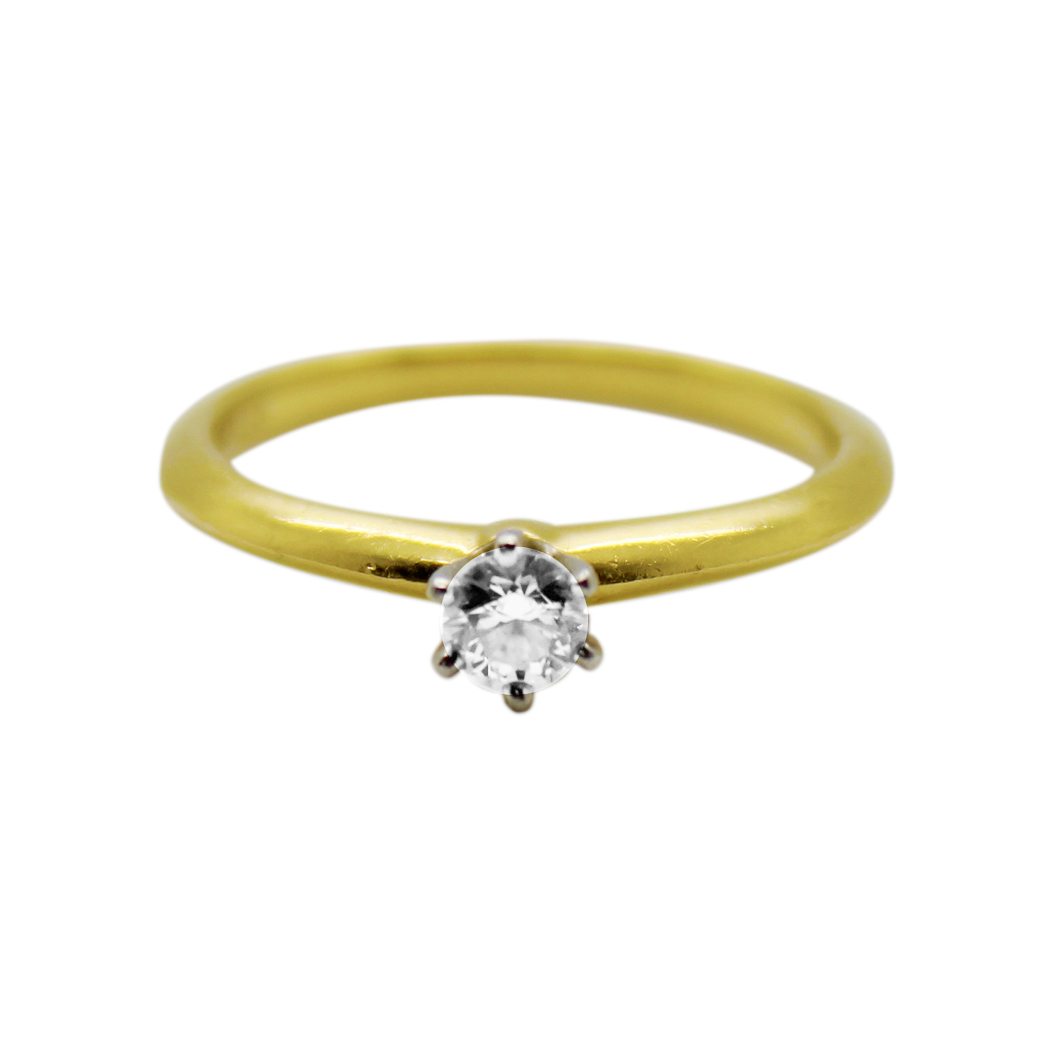 Tiffany & Co. 18K Gelbgold Verlobungsring Diamant